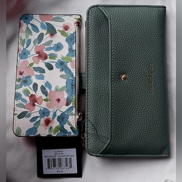Nanette Lepore - Sage Green Wallet w/Floral Card Holder - Picture 3 of 7